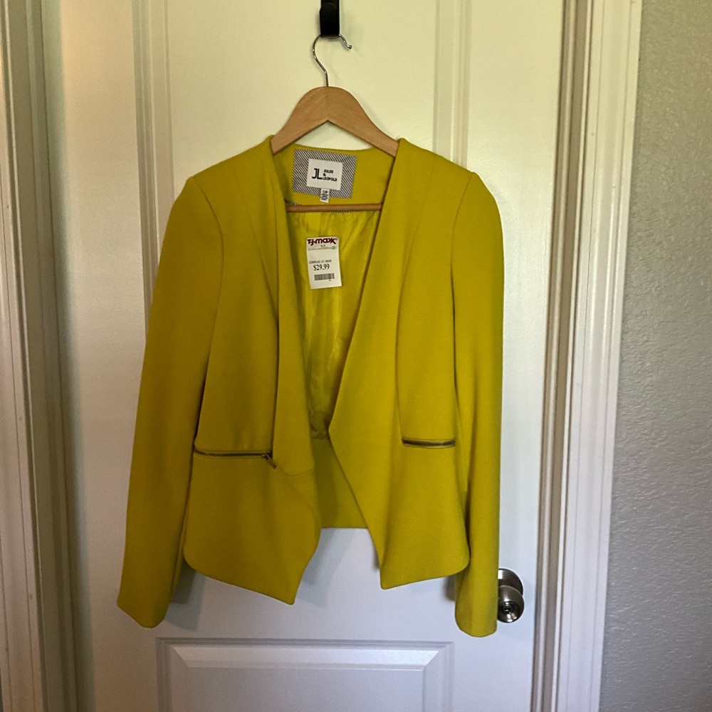 Jules & Leopold Bright Yellow Open-Front Blazer